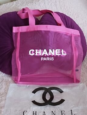 CHANEL PARIS Pink Transparent Mesh Tote Bag 🩷 NWOT